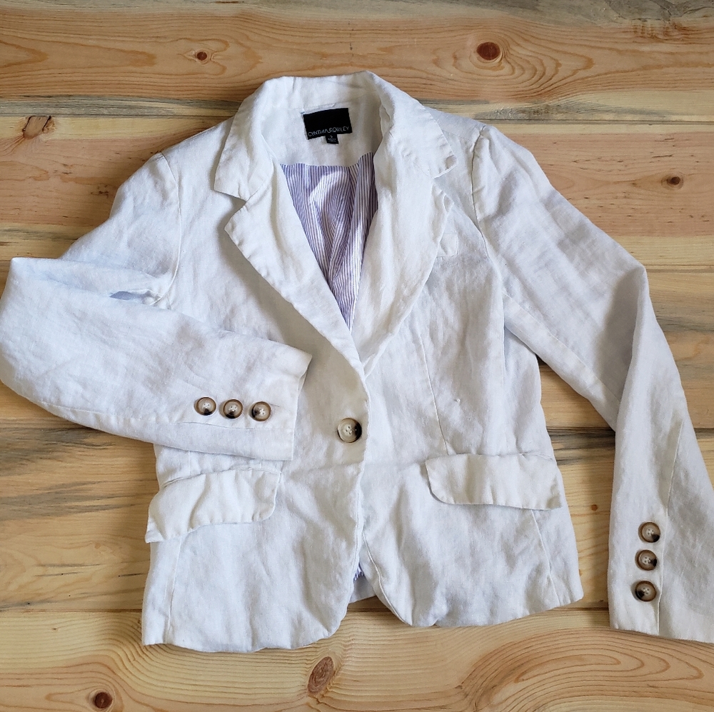 Cynthia Rowley White Linen Blazer